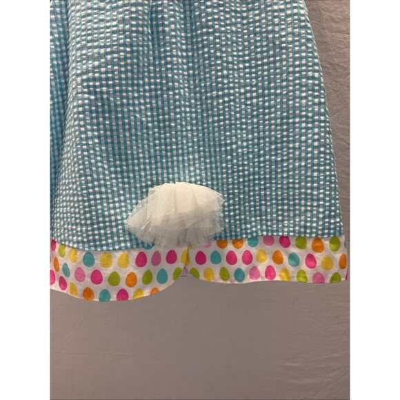 NEW Rare Editions Blue Gingham seersucker Girsl Easter Spring dress size 4T - Picture 4 of 11